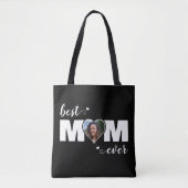 Beste Moeder Ooit Hart Foto Moederdag Zwart Tote Bag (Voorkant)