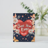 Beste moeder ooit hart moederdag vakantie Briefkaa Feestdagenkaart (Staand voorkant)