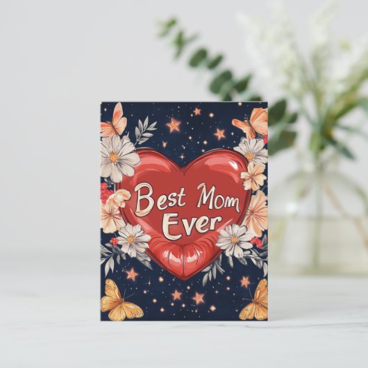 Beste moeder ooit hart moederdag vakantie Briefkaa Feestdagenkaart (Staand voorkant)