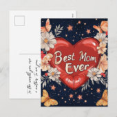 Beste moeder ooit hart moederdag vakantie Briefkaa Feestdagenkaart (Voorkant / Achterkant)
