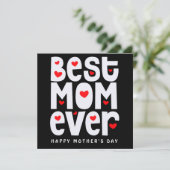 Beste moeder ooit hart Moederdag zwart rood wit Kaart (Staand voorkant)
