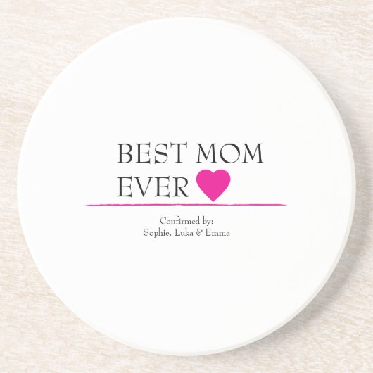 Beste moeder ooit hart Onderzetter - gepersonalise (Voorkant)