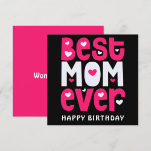 Beste moeder ooit hart verjaardag zwart roze wit kaart