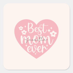Beste moeder ooit - Hart Vierkante Sticker
