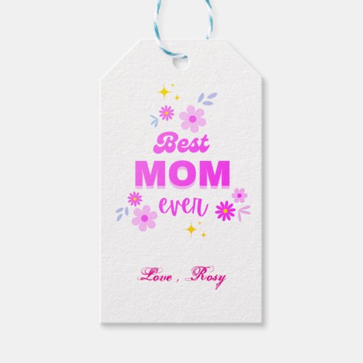 Beste moeder ooit - hartelijk & stijlvol ontwerp cadeaulabel (Voorkant)