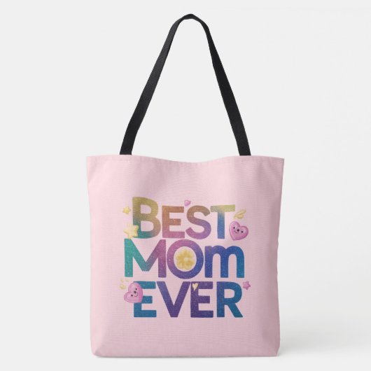 Beste Moeder ooit Harten & Bloemen Tote Bag (Achterkant)