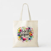 Beste moeder ooit harten en bloemen tote bag (Achterkant)
