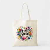 Beste moeder ooit harten en bloemen tote bag (Voorkant)