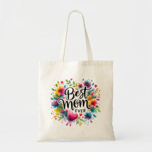 Beste moeder ooit harten en bloemen tote bag