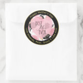 Beste Moeder ooit Harten en Rozen Ronde Sticker (Tas)