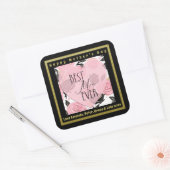 Beste Moeder ooit Harten en Rozen Vierkante Sticker (Envelop)