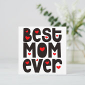 Beste moeder ooit harten gewoon Gezegde zwart rood Kaart (Staand voorkant)