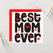 Beste moeder ooit harten gewoon Gezegde zwart rood Kaart (Voorkant / Achterkant in situ)