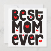 Beste moeder ooit harten gewoon Gezegde zwart rood Kaart (Voorkant)