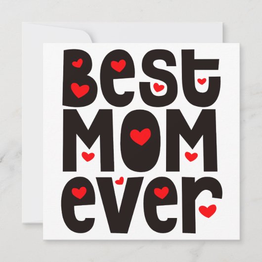Beste moeder ooit harten gewoon Gezegde zwart rood Kaart (Voorkant)