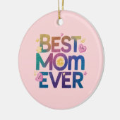 Beste Moeder Ooit Hartjes & Bloemen Keramisch Ornament (Links)
