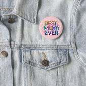 Beste Moeder Ooit Hartjes & Bloemen Ronde Button 5,7 Cm (In situ)