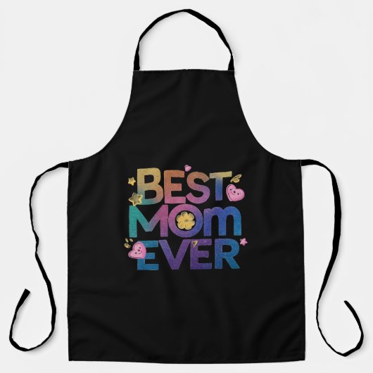 Beste Moeder Ooit Hartjes & Bloemen Schort (Voorkant)