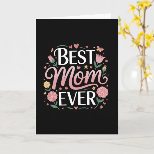 Beste moeder ooit: hartverwarmend bloemontwerp kaart (Gele Bloem)