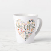 Beste moeder ooit, hartvormig moederdag latte mok (Rechterhoek)