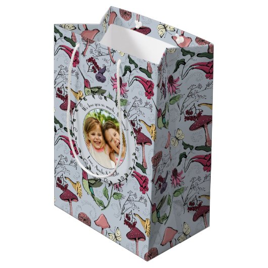 Beste moeder ooit Hibiscus Flower Hummingbird Medium Cadeauzakje (Achterkant Gekanteld)