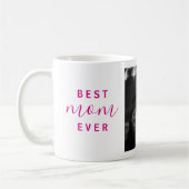 Beste moeder ooit Hot Pink Script Foto Moederdag Koffiemok (Links)