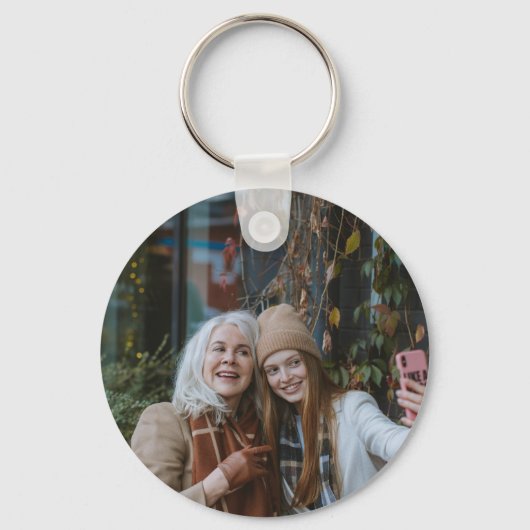 Beste moeder ooit Hot Pink Script Foto Moederdag Sleutelhanger (Achterkant)