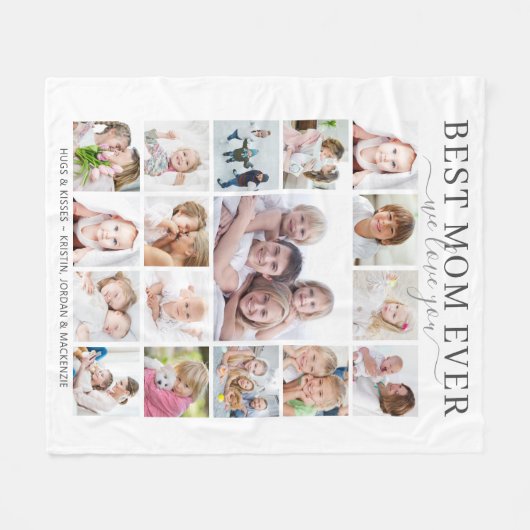Beste moeder ooit houdt van je 17 fotoscriptnamen fleece deken (Voorkant (Horizontaal))