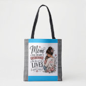 Beste Moeder Ooit Houndstooth Accent Boodschappent Tote Bag (Voorkant)