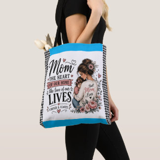 Beste Moeder Ooit Houndstooth Accent Boodschappent Tote Bag