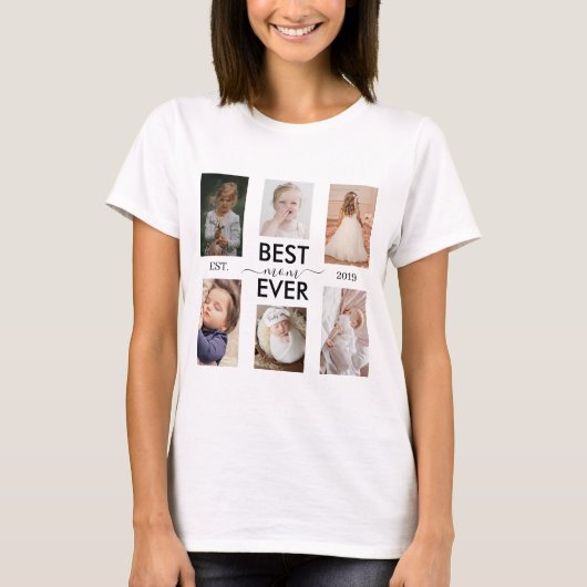 Beste moeder ooit jaar en afbeeldingen t-shirt (Voorkant)