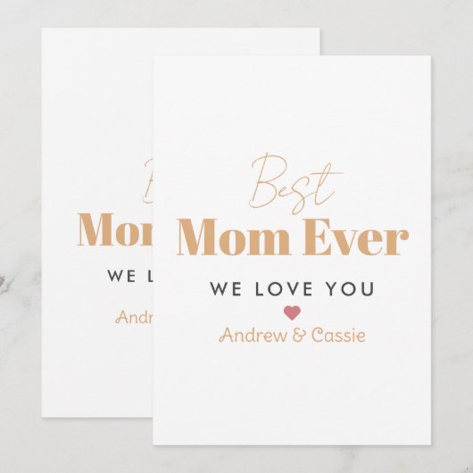 Beste moeder ooit kaart (Voorkant / Achterkant)