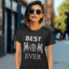 Beste moeder ooit Kalligrafie Zonnebloem Moederdag T-shirt