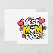 Beste moeder ooit - Kawaii Doodle Style met harten Kaart (Voorkant / Achterkant)