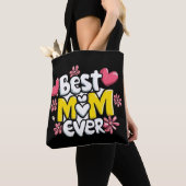 Beste moeder ooit - Kawaii Doodle Style met harten Tote Bag (Dichtbij)