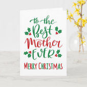 Beste moeder ooit Kerst typografie Kaart (Gele Bloem)