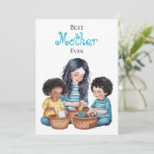 Beste moeder ooit kind en moeder binding moment on kaart (Staand voorkant)