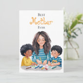 Beste moeder ooit Kind & Moeder Schilderen ontwerp Kaart (Staand voorkant)