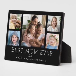Beste moeder ooit kinderen 5-foto collage op maat fotoplaat