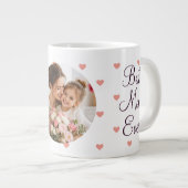 Beste Moeder Ooit Klein Hart Foto Moederdag Grote Koffiekop (Voorkant rechts)