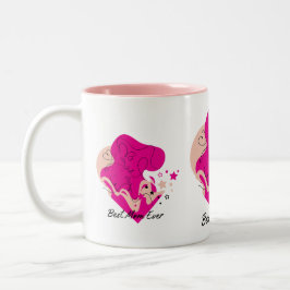 Beste moeder ooit Kleurrijk ontwerp Tweekleurige Koffiemok