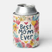 Beste moeder ooit Kleurrijke bloemen moederdag Blikjeskoeler (Blikje Voorkant)