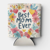 Beste moeder ooit Kleurrijke bloemen moederdag Blikjeskoeler (Voorkant)