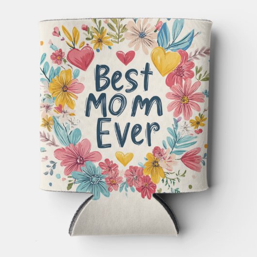 Beste moeder ooit Kleurrijke bloemen moederdag Blikjeskoeler (Voorkant)