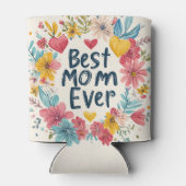 Beste moeder ooit Kleurrijke bloemen moederdag Blikjeskoeler (Achterkant)