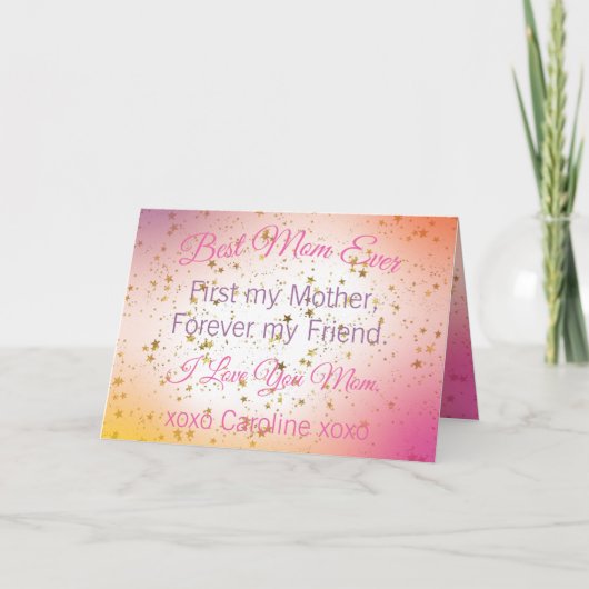 Beste Moeder ooit Kleurrijke Elegante Moderne Moed Kaart (Voorkant)