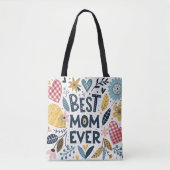 Beste moeder ooit kleurrijke harten en bloemen moe tote bag (Voorkant)