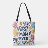 Beste moeder ooit kleurrijke harten en bloemen moe tote bag (Achterkant)
