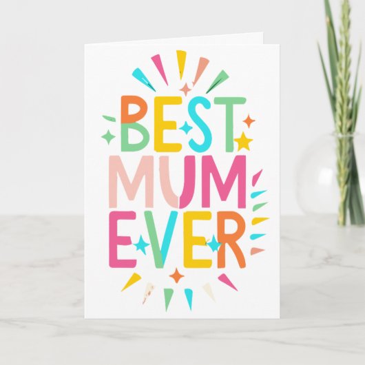 Beste moeder ooit kleurrijke Moederdag Kaart (Voorkant)