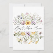 Beste moeder ooit kleurrijke Waterverf Wildflower Kaart (Voorkant)